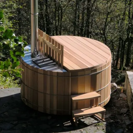Wood fire heated nordic bath